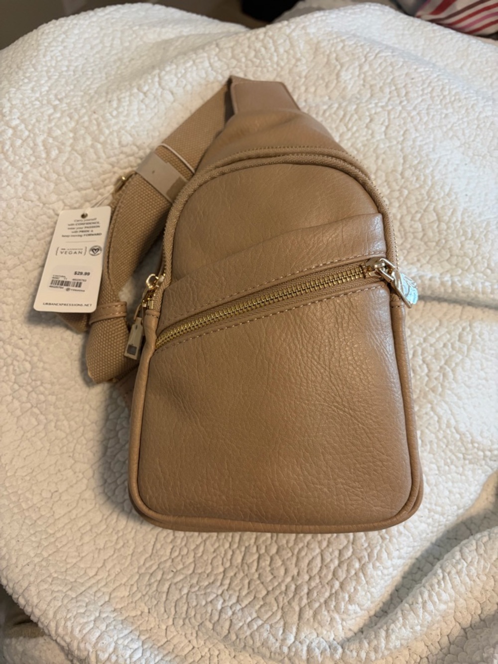 Tan Crossbody Sling Bag